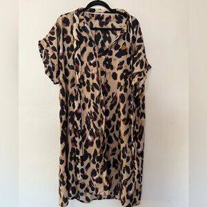 SHEIN Animal Print Blouse in Black and Brown